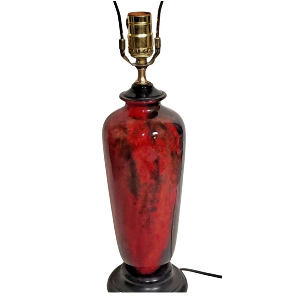 Rare Royal Doulton Flambé Vase Lamp by Charles Noke